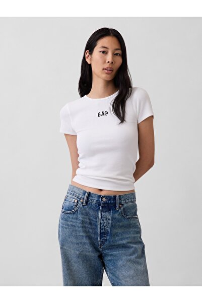 GAP FRCH SS MOD 2X2 LOGO TEE FRESH WHITE V1 38% Modal Convențional, 34% Bumba...