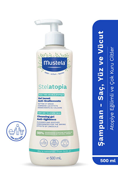 Mustela %98 Doğal İçerikli Stelatopia Çok Kuru Atopik Cilt Nemlendirici Şampu...
