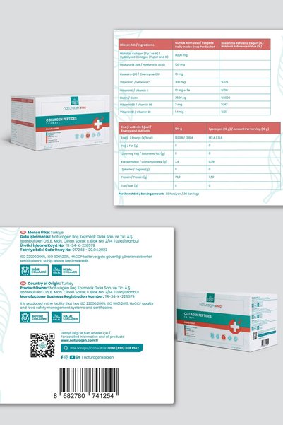 Naturagen Pro Beauty Assist Collagen Peptides Hydrolyzed Collagen 30 Sachets |   Biotin |   Green Apple Flavored