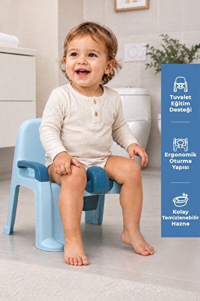 Babyjem Afacan Lazımlık Ergonomik Tuvalet Eğitimi Yardımcısı İndigo Mavi