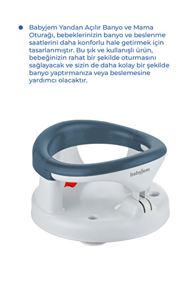 Babyjem Yandan Açılır Banyo & Mama Oturağı Indigo ( TEKLİDİR )
