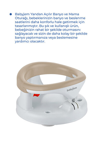 Babyjem Yandan Açılır Banyo & Mama Oturağı Taş