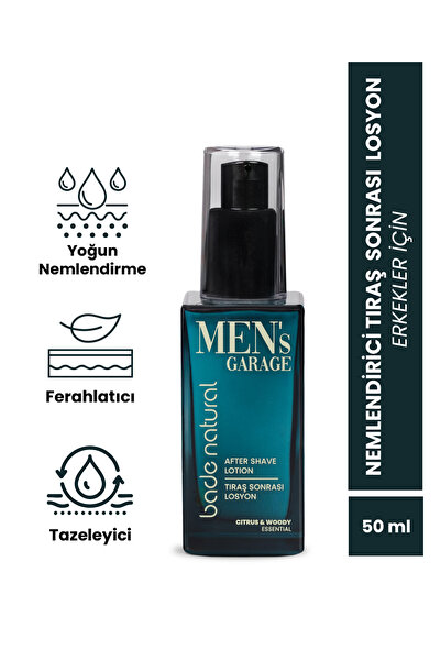 Bade Natural Men's Garage Tıraş Sonrası Losyon Ferahlatıcı ve Yatıştırıcı 50 ml