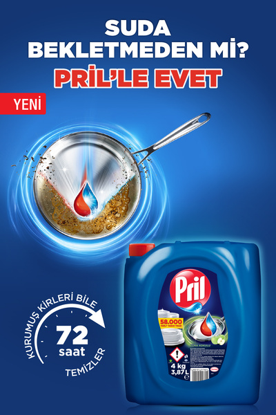 Pril Elde Yıkama Bulaşık Deterjanı Elma Kokulu 4 kg Soğuk Suda Etkili