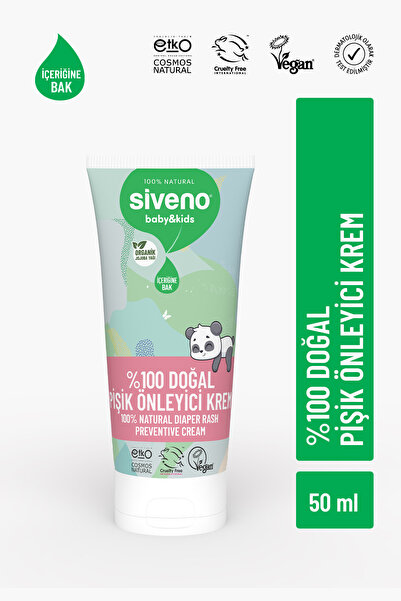Siveno %100 Doğal Bebek Pişik Önleyici Krem Çinko PCA Yenidoğan Koruyucu & Ha...