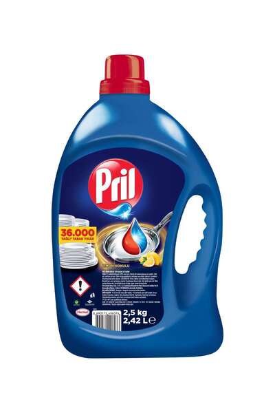 Pril Elde Yıkama Bulaşık Deterjanı Limon Kokulu 2.5 kg 2418 ml Soğuk Suda Etkili