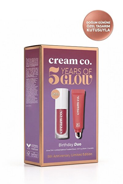 Cream Co. Cupcake Lip Balm & Toasted Rose Glow Tint İkili Birthday Duo Özel Set | Gülkurusu Makyaj İkilisi