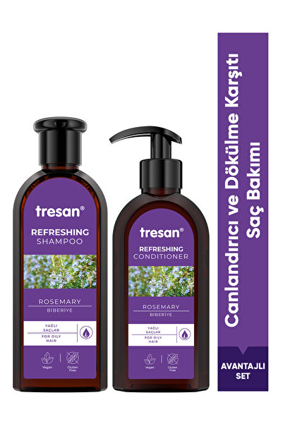 Tresan Biberiye Canlandırıcı Bakım Şampuanı 300 ml + Saç Kremi 300 ml Set (Ca...