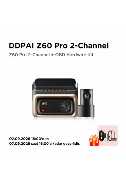DDPAI Z60 Pro Dual Araç Kamerası Ön Arka Kamera 4K Kayıt WiFi GPS