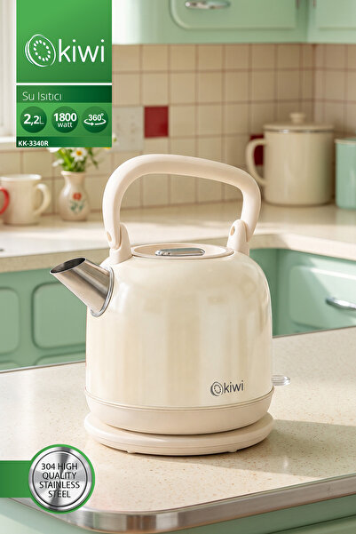 Kiwi Kk-3340 Paslanmaz Çelik Retro Su Isıtıcı Kettle