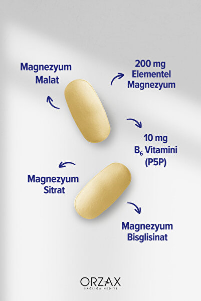 Ocean ExtraMag Üçlü Kombinasyon Magnezyum 200 mg Takviye Edici Gıda 60 Tablet