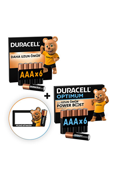 Duracell Optimum AAA Alkalin Kalem Pil 6’lı Paket + AAA Alkalin Kalem Pil, 6'...