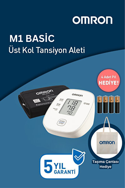 Omron M1 Basic Üst Koldan Dijital Tansiyon Aleti – Tek Tuşla Ölçüm, 5 Yıl Gar...