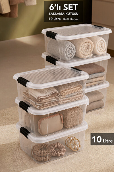 Meleni Home 6-Piece 10Lt Lockable Lid Organizer - Elora In-Cabinet Organizer ...