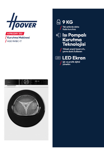 Hoover HGD 9N1BC-17 9 kg Isı Pompalı Kurutma Makinesi