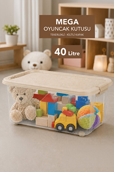 Meleni Baby Storage Box with Lockable Lid - Children's Toy Organizer Baby Roo...