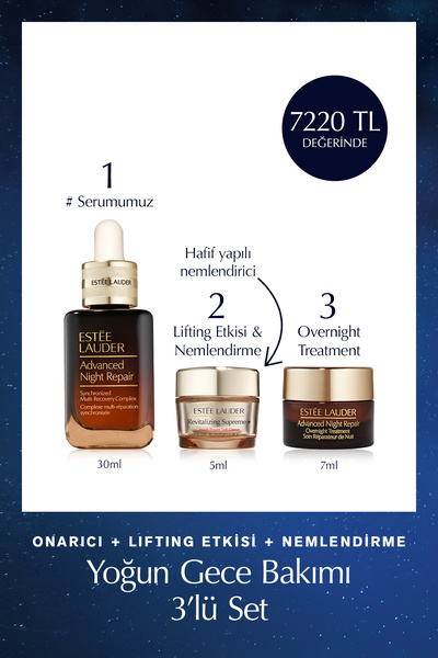 Estee Lauder Yoğun Gece Bakımı 3’lü Set - Serum 30ml + Supreme Soft Nemlendir...