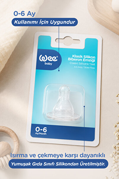 Wee Baby Silikon Biberon Emziği Yavaş Akış 0-6 Ay