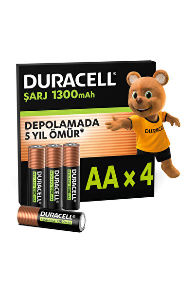Duracell Şarj Edilebilir Basic Aa Piller, 4 Adet 1300 Mah