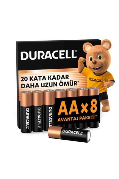 Duracell Alkalin Aa Kalem Pil, 1,5 V Lr6/mn1500, 8'li Paket
