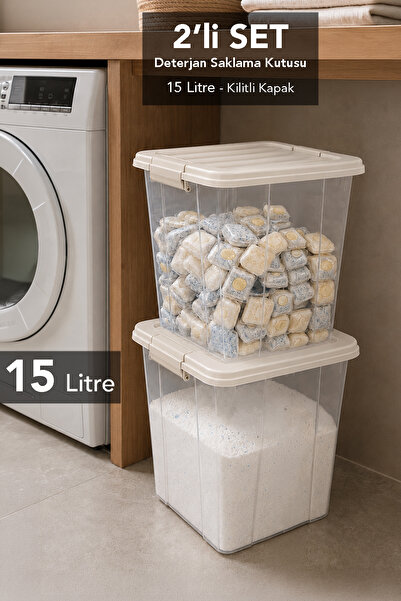 Meleni Home Set de 2 cutii de depozitare Elora de 15 litri - Organizator pent...