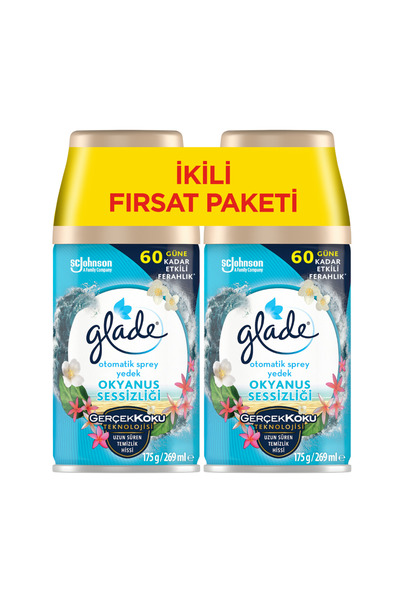 Glade Oda Kokusu, Otomatik Sprey Yedek, 2'li Paket, Okyanus Sessizliği 269ml ...