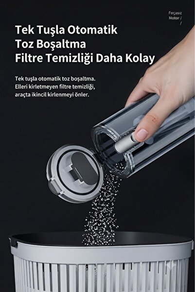 Dybox 23000pa Güçlü Portatif Vakumlu Kablosuz Üflemeli Mini Araç Süpürgesi