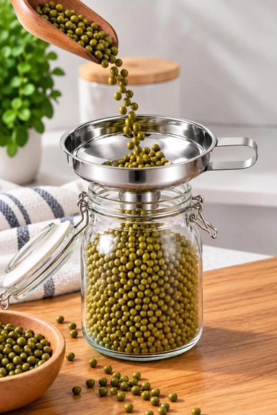 Coverzone Stainless Steel Funnel, Wide Mouth Kitchen Funnel with Handle, Jar ...