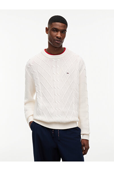 Tommy Hilfiger DM0DM23405 TJM REG ΚΛΑΣΙΚΟ ΚΑΛΩΔΙΟ FLAG SWT YBH Εκρού