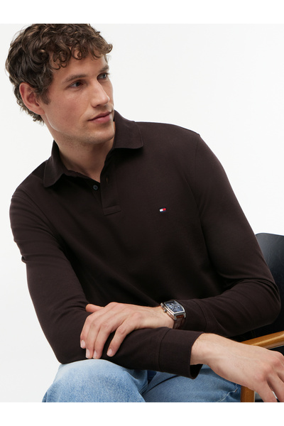 Tommy Hilfiger MW0MW20183 1985 ΚΑΝΟΝΙΚΟ ΜΑΚΡΥΜΑΝΙΚΟ ΠΟΛΟ HJT Σοκολατί
