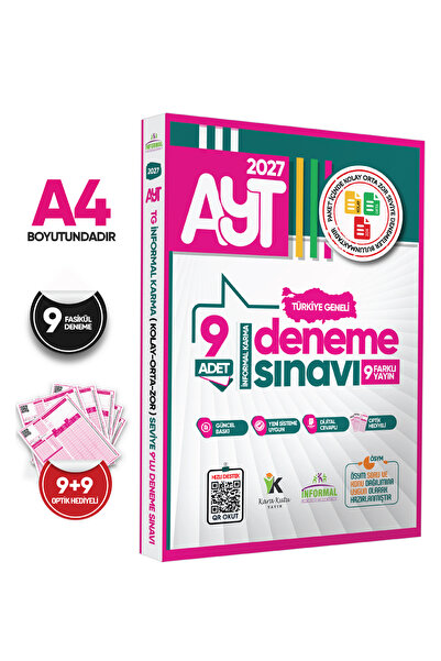 İnformal Yayınları 2027 AYT Türkiye Geneli Kurumsal 9lu Paket Deneme Sınavı D...