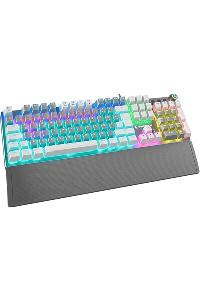 Rampage Kb-r28 Blade Plus Türkçe Mavi Switch Mekanik Klavye Gaming Oyuncu Klavyesi Gri-Beyaz