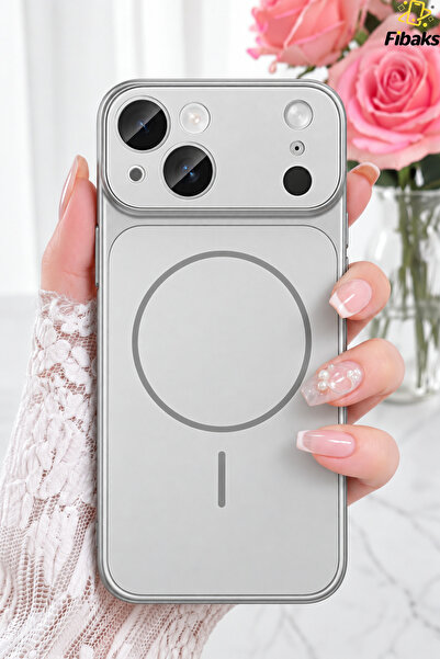 Fibaks iPhone 15 Kılıf 17 Pro Max Çevirici MagSafe Kamera Lens Korumalı Camlı...