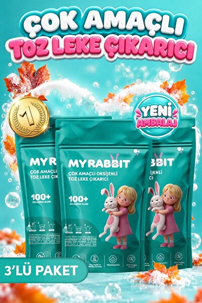 My Rabbit! Çamaşır Ve Yüzey Için Çok Amaçlı Oksijenli Toz Leke Çıkarıcı ve be...
