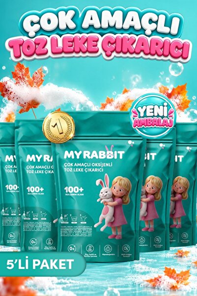 My Rabbit! Çamaşır Ve Yüzey Için Çok Amaçlı Oksijenli Toz Leke Çıkarıcı ve Be...