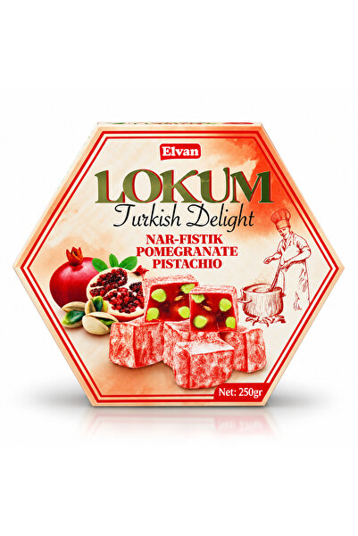 Elvan Nar-Fıstıklı Lokum 250 Gr. (1 Paket)