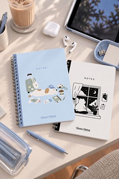 Victoria's Journals A5 Spiralli Karton Kapak 2'li Set Okul Defteri 80 Yaprak ...