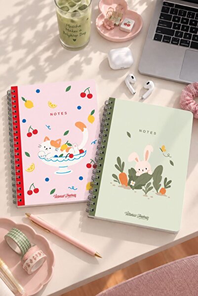 Victoria's Journals A5 Spiralli Karton Kapak 2'li Set Okul Defteri 80 Yaprak ...