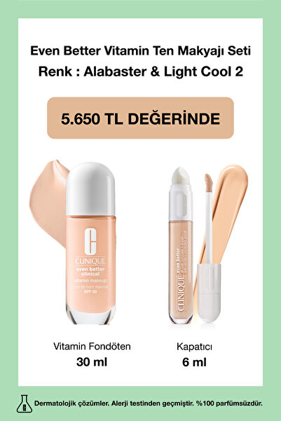 Clinique Even Better Vitamin Ten Makyajı Seti – Alabaster & Light Cool 2 | Fo...