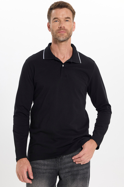 Tudors Men's regular fit comfortable cut 100% cotton long sleeve buttoned bla...