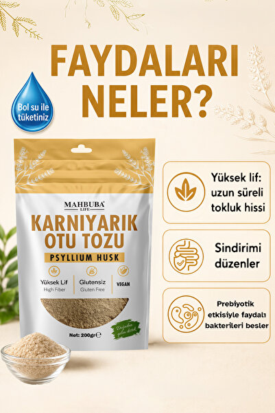 Mahbuba Karnıyarık Otu (Psyllium) Tozu 200gr