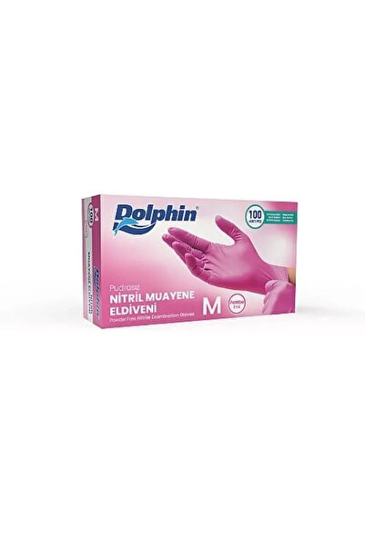 Dolphin Pembe Nitril Muayene Eldiveni 100 Adet
