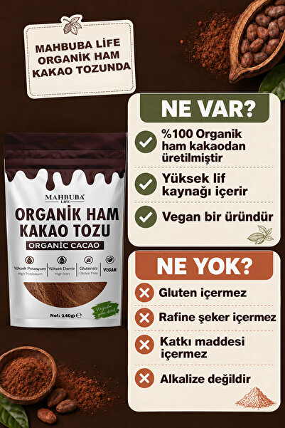 Mahbuba Organik Ham Kakao Tozu 140gr