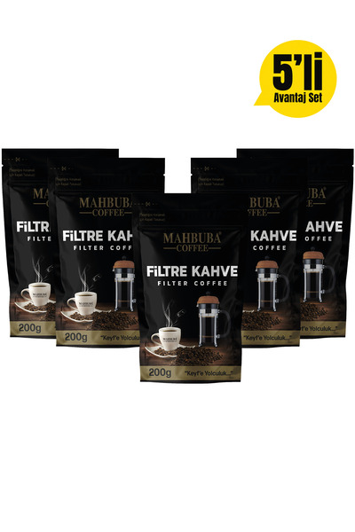 Mahbuba Kavrulmuş Ve Öğütülmüş İtalyan Filtre Kahve 5x200gr