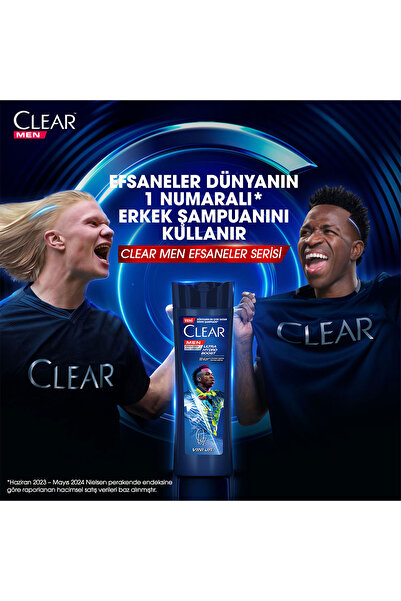 Clear Men Kepeğe Karşı Etkili Şampuan Vini Jr. Ultra Hydro Boost 350 ml x3