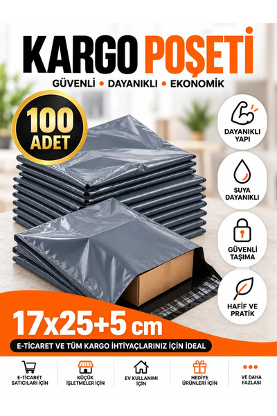 PEAKPACK CEPSİZ KARGO POŞETİ 17X25+5CM 100 ADET