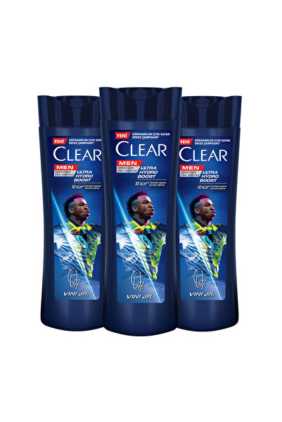 Clear Men Kepeğe Karşı Etkili Şampuan Vini Jr. Ultra Hydro Boost 350 ml x3