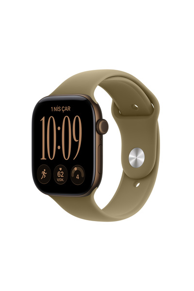 Apple Watch Series 12 GPS 42mm Koyu Bronz Alüminyum Kasa ve Zeytin Yeşili Spo...