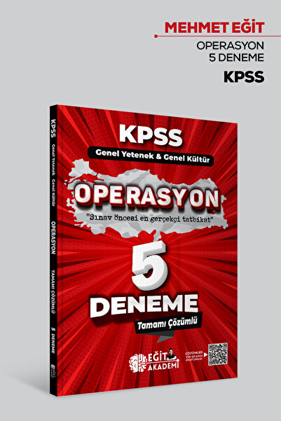 Eğit Akademi Kpss Genel Kültür Genel Yetenek Operasyon 5 Deneme Tamamı Çözümlü