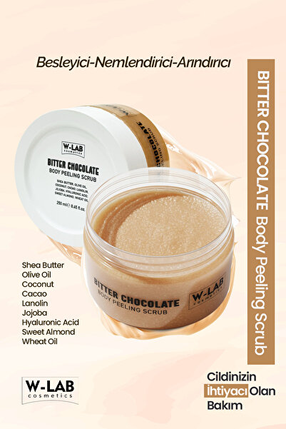 W-Lab Cosmetics Bitter Chocolate Body Peeling Scrub 250 Ml Besleyici Nemlendi...